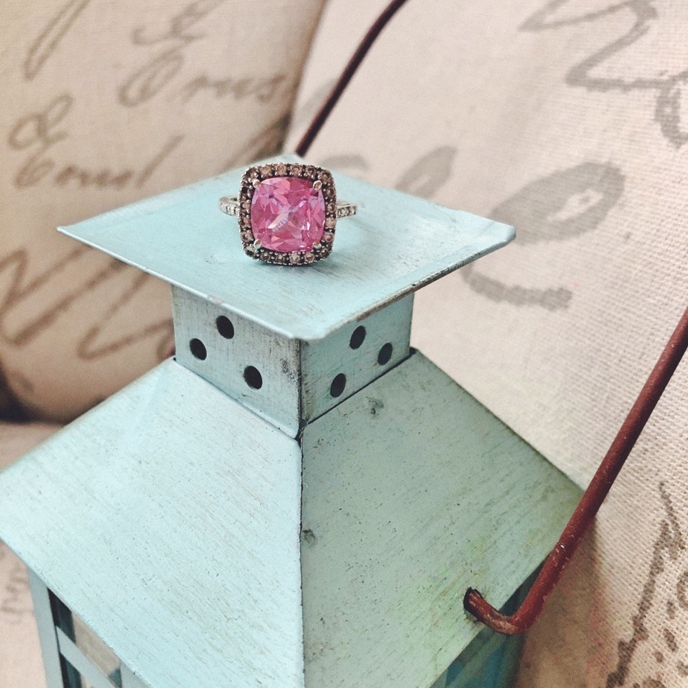 💖🤍Pink & White Sapphire Ring Sz5
